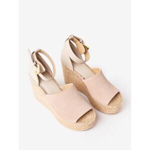 Marc Fisher Adalyn Espadrille Wedge Sandal Tan Beach Coastal Summer Resort